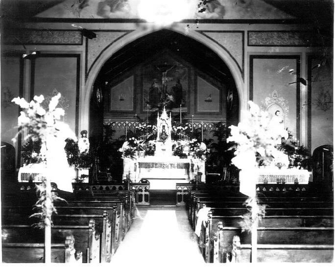 Inside Holy Cross about 1900